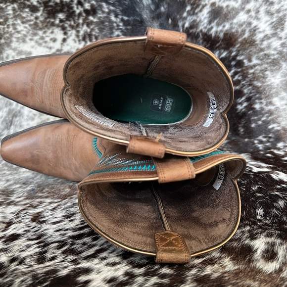 Ariat Turquoise Embroidered and Fringe Bootie - Picture 6 of 7